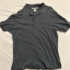 Gray ribbed polo shirt